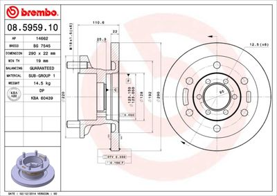 08595910 BREMBO Тормозной диск