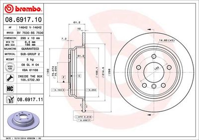 08691710 BREMBO Тормозной диск