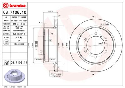 08710611 BREMBO Тормозной диск