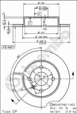 08762675 BREMBO Тормозной диск