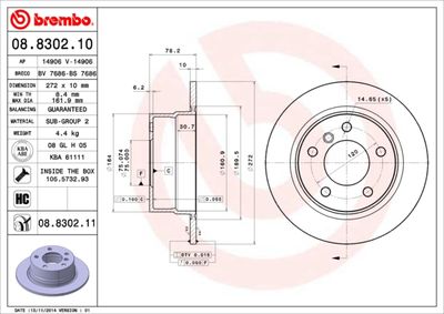 08830211 BREMBO Тормозной диск