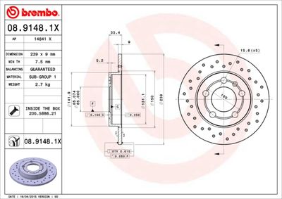 0891481X BREMBO Тормозной диск