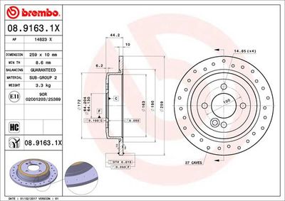 0891631X BREMBO Тормозной диск