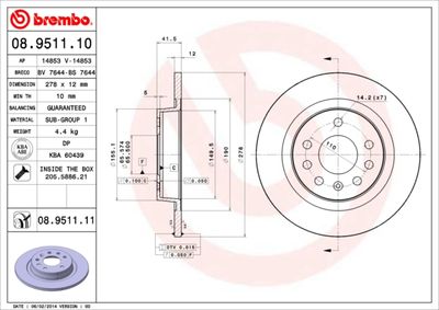 08951110 BREMBO Тормозной диск