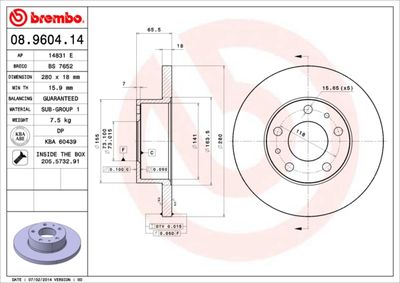 BS7652 BRECO Тормозной диск