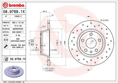 0897691X BREMBO Тормозной диск