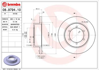 08979410 BREMBO Тормозной диск