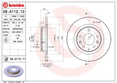 08A11211 BREMBO Тормозной диск