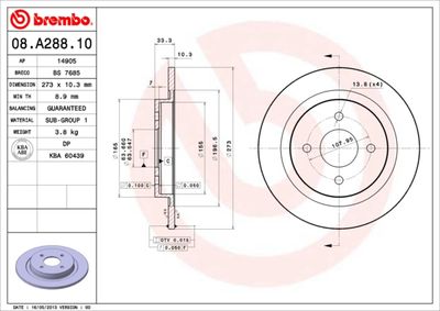 BS7685 BRECO Тормозной диск