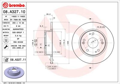 BS7698 BRECO Тормозной диск