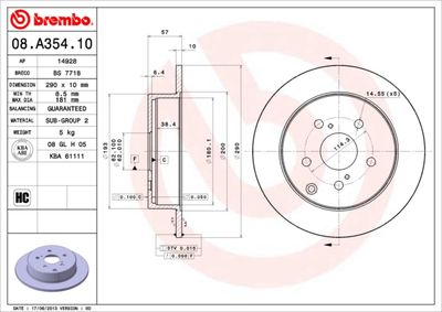 08A35410 BREMBO Тормозной диск