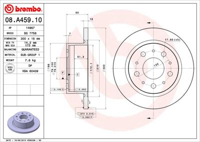 08A45910 BREMBO Тормозной диск