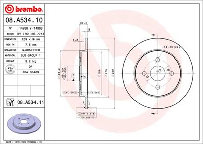 BS7751 BRECO Тормозной диск