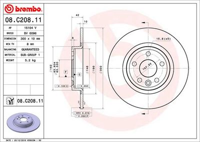 08C20811 BREMBO Тормозной диск