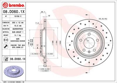 08D0601X BREMBO Тормозной диск