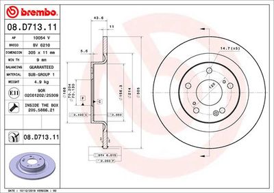 08D71311 BREMBO Тормозной диск