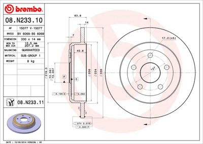 08N23311 BREMBO Тормозной диск