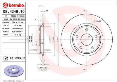 BS6058 BRECO Тормозной диск