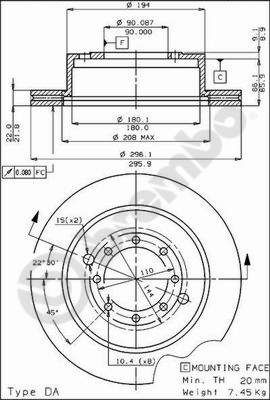 09379710 BREMBO Тормозной диск