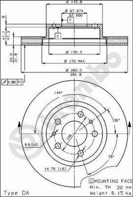 09429720 BREMBO Тормозной диск