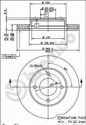 09486630 BREMBO Тормозной диск