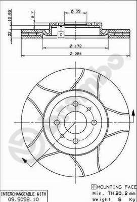 09505875 BREMBO Тормозной диск