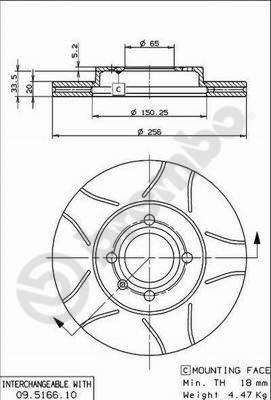 09516675 BREMBO Тормозной диск