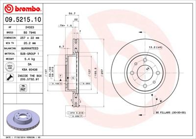 09521510 BREMBO Тормозной диск