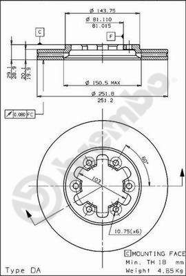 BS7982 BRECO Тормозной диск