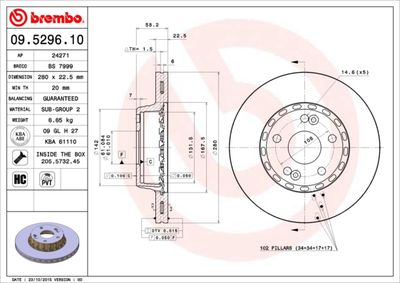 09529610 BREMBO Тормозной диск