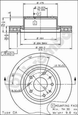 BS8108 BRECO Тормозной диск