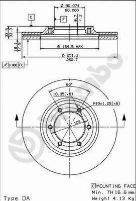 BS8036 BRECO Тормозной диск