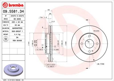 BS8258 BRECO Тормозной диск