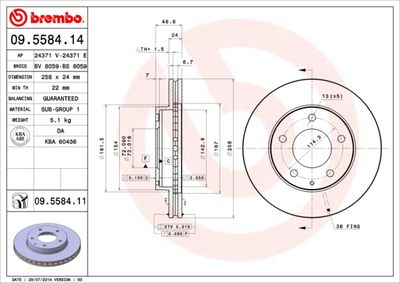 09558414 BREMBO Тормозной диск