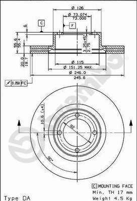 BS8072 BRECO Тормозной диск