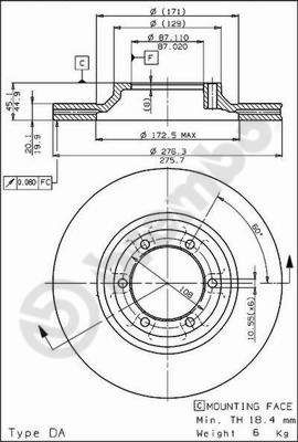 BS8076 BRECO Тормозной диск