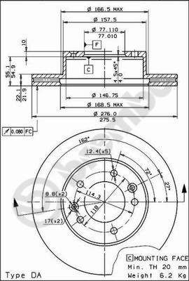 09563410 BREMBO Тормозной диск