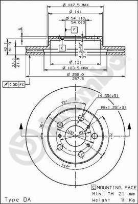 09567610 BREMBO Тормозной диск