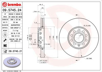 BS8642 BRECO Тормозной диск