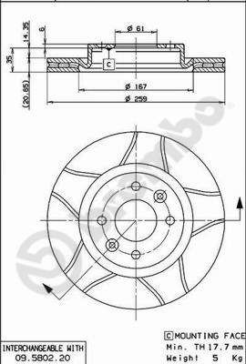 09580276 BREMBO Тормозной диск