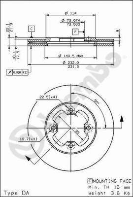 BS8178 BRECO Тормозной диск