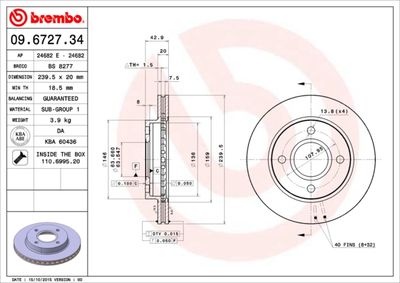 09672734 BREMBO Тормозной диск