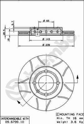 09679975 BREMBO Тормозной диск