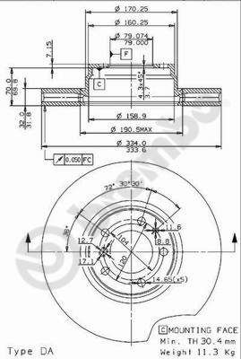 09691311 BREMBO Тормозной диск