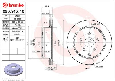 BS8262 BRECO Тормозной диск