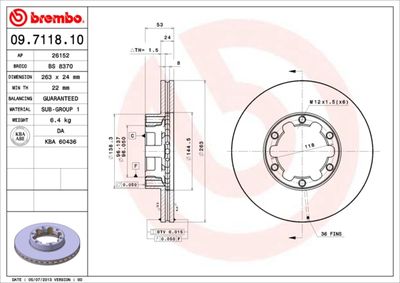 09711810 BREMBO Тормозной диск