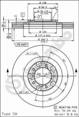 BS8343 BRECO Тормозной диск