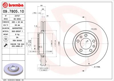 09780510 BREMBO Тормозной диск