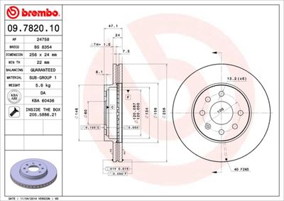 09782010 BREMBO Тормозной диск