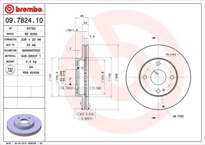 BS8355 BRECO Тормозной диск